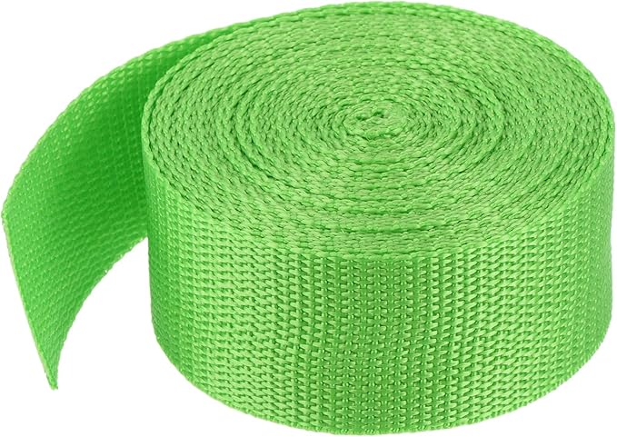MECCANIXITY Lightweight Polypropylene Webbing Strap 1 1/2" 5 Yard Backpack Strapping Band Light Green for Outdoor Luggage Cargo Straps