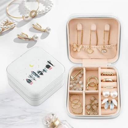 MAYCARI Jewelry Box with Cute Cactus Pattern Design, PU Leather Jewelry Travel Organizer Case-Rings/Earrings/Necklace Storage Box for Women Birthday Mom Friends Her Bridesmaids Girls Teenage s