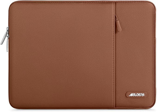MOSISO Laptop Case 13 inch, 13 inch Laptop Sleeve Compatible with MacBook Air M4 M3 M2 M1 2025-2018 / Pro M2 M1 2025-2016, Polyester Vertical Computer Sleeve Bag with Pocket, Caramel Brown