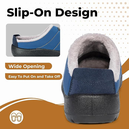 Mishansha Mens Womens House Slippers Warm Fur Lined Winter House Shoes Slip on Cozy Indoor Outdoor Slipper