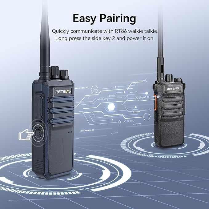 Retevis RT86A Walkie Talkies for Adults, Group Call, 2500mAh, Squelch, Handsfree High Power 2 Way Radio Long Range, Waterproof GMRS Radio for Camping Hiking Travel(2 Pack)