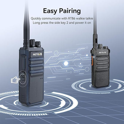Retevis RT86A Walkie Talkies for Adults, Group Call, 2500mAh, Squelch, Handsfree High Power 2 Way Radio Long Range, Waterproof GMRS Radio for Camping Hiking Travel(2 Pack)