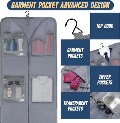 Rolling Garment Bag, Large Carry On Garment Bag With Wheels, Men Women Suit Carry On Garment Bag for Travel Business