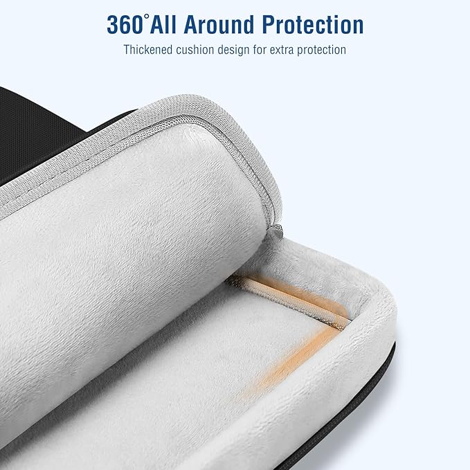 MOSISO 360 Protective Laptop Shoulder Bag Compatible with MacBook Air 15 M4 A3241 M3 A3114 M2 A2941/Pro 16 inch M4 M3 M2 M1, 15-15.6 inch Notebook,Matching Color Sleeve with Belt, Black