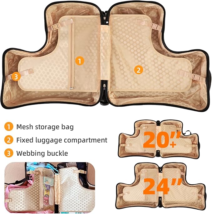 N-A Kids Ride On Suitcase with Wheels, Scooter Luggage for Toddlers Travel, Durable Children's Suitcase for Boys & Girls Ages 2-18 Years