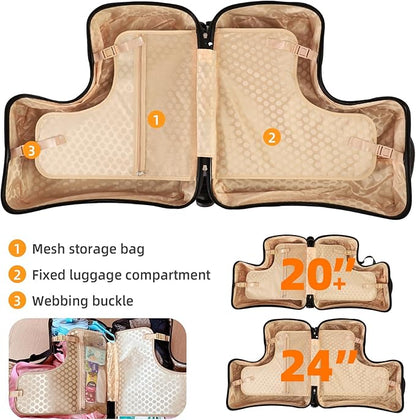 N-A Kids Ride On Suitcase with Wheels, Scooter Luggage for Toddlers Travel, Durable Children's Suitcase for Boys & Girls Ages 2-18 Years