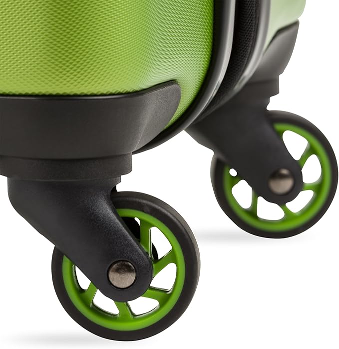 SwissGear 7366 Signature Hardside Expandable Luggage with Spinner Wheels, TSA Lock, Cup-Holder, Green, Carry-On 19-Inch
