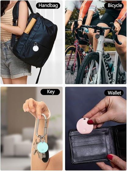 Tracker Tags, Item Finder Work with Apple Find My (iOS Only), Tracking Device Locator Smart Tag for Luggage, Keys, Wallet, Bike, Bags (Multi-Color, 4 Pack)