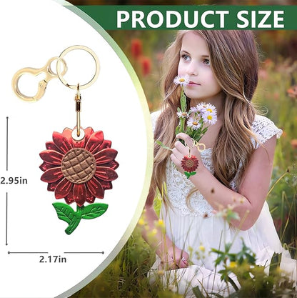 Shiny Leather Charm Keychain Holder Case Compatible with AirTag,Cute Protective Cover with Keyring,Anti-Scratch Finder GPS Tracker Case for Wallet Keys,Bag,Pets(Flower B)