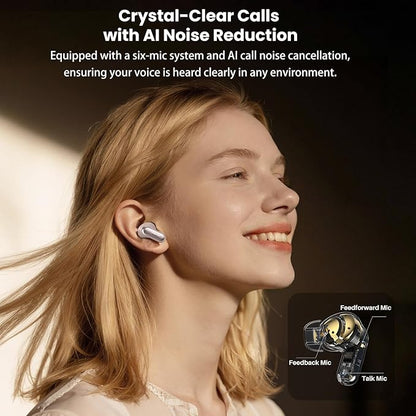 TOZO NC20 Pro Active Noise Cancelling Wireless Earbuds with Smart Touch Screen, LDAC Hi-Res Audio, Stereo Bass, 6 Mics AI Call Ear Buds, 80H Playtime, IPX8 Waterproof, 32 EQ via App, Wireless Charging