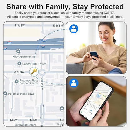 2 Packs Air Tracker Tags Compatible with Apple Find My (iOS Only), Bluetooth Tracker, Smart Keys Finder and Item Locator with Waterproof Case for Wallet Luggage Backpack 1B1W