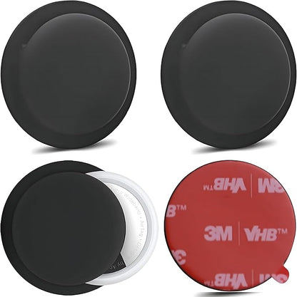 AirTag Adhesive Mount Compatible with Apple AirTags Sticker Case. Powerful 3M Adhesive Cover for Phone Remote iPad Drone Travel. Anti Lost Anti Scratch Portable Protective Air Tag Holder, 4 Pack Black