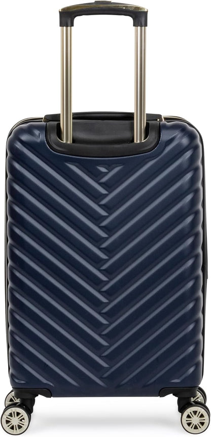 Kenneth Cole REACTION Madison Square Lightweight Hardside Chevron Expandable Spinner Luggage, Navy, 20-Inch Carry On