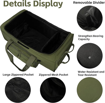 120L 3-Wheel Rolling Duffle Bag - Heavy Duty Military Deployment Bag, Durable Wheeled Duffle Luggage for Travel, Camping & Outdoor Adventures