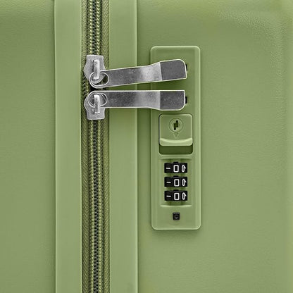 18" Kids Ride-On Suitcase,33.6QT Children's Luggage Case with Password Lock and Silent Universal Wheels (Olive Green)