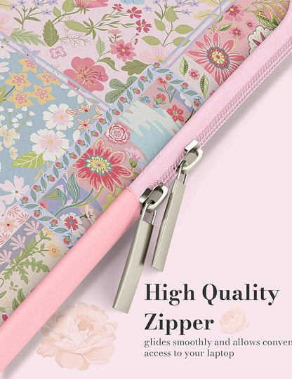 iCasso Laptop Sleeve 13 inch for MacBook Air 13-13.6 inch M3/M2/M1, Cute Laptop Sleeve for MacBook Pro 13 inch, Slim Protective Travel Carrying Case for MacBook Pro 14'', Chromebook, HP, Dell, Pink