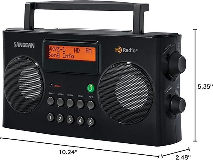Sangean HDR-16 HD Radio/FM-Stereo/AM Portable Radio, Black