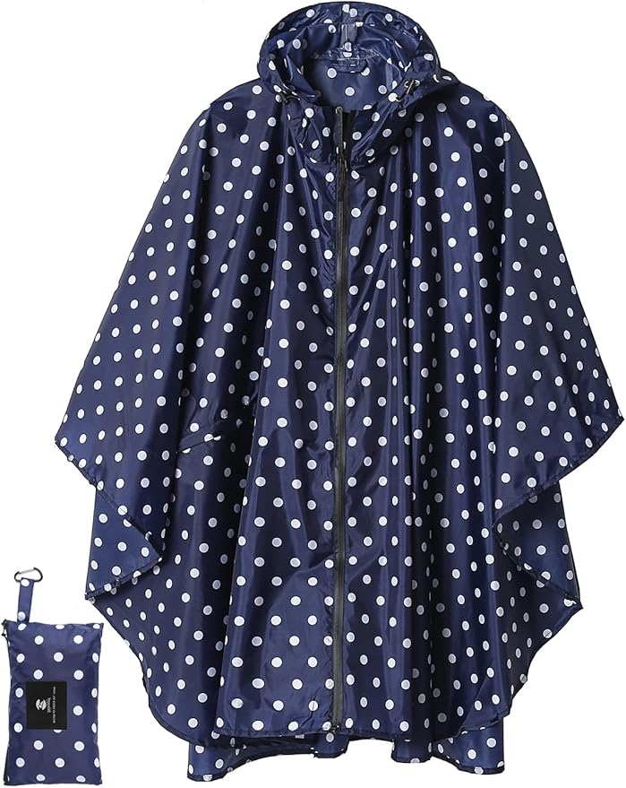 SaphiRose Unisex Rain Poncho Waterproof Raincoat Hooded for Adults Women with Pockets