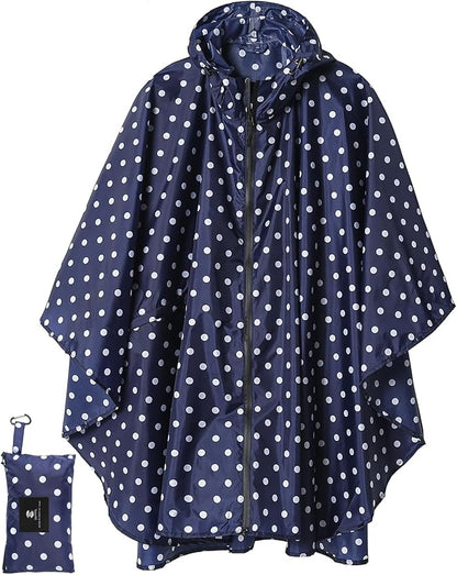 SaphiRose Unisex Rain Poncho Waterproof Raincoat Hooded for Adults Women with Pockets