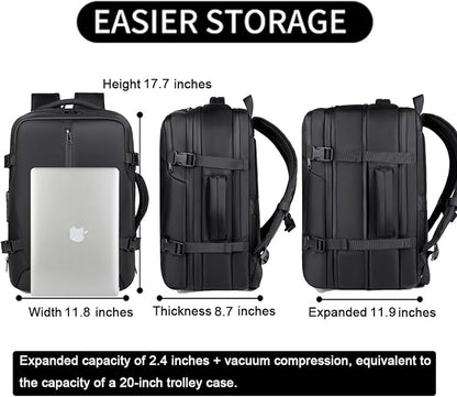Vacuum Backpack Travel with Pump,60L Expandable Backpack with Lock,Multifunctional Portable Storage Commuter Backpack