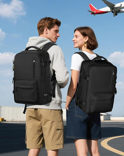 Vacuum Seal Backpack Travel With Pump,Mochila De Viaje Compresion Al Vacio,Personal Item Travel Backpack With Vacuum System,Large Carry On Vacpack Backpacks For Women Men,Black