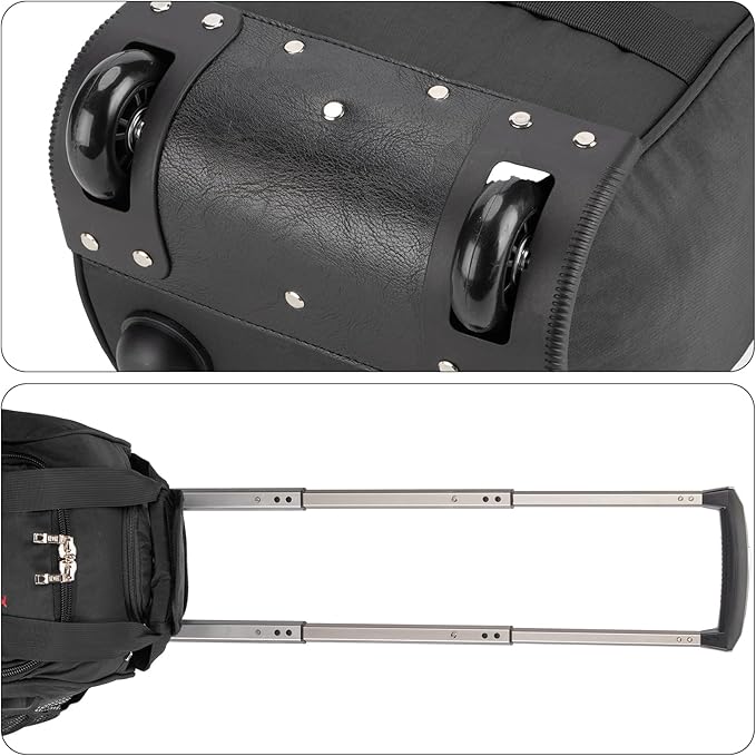 17x10x9 Inches United Airlines Rolling Personal Item Under Seat Travel Bag Suitable For Major Airlines, Not Suitcase, Rolling Travel Bag Design (Black)
