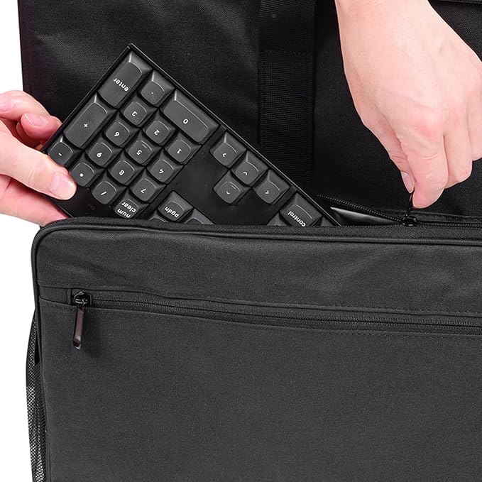 BUBM Desktop Computer Carrying Case, Padded Nylon Carry Tote Bag for Transporting Computer Tower PC Chassis, Keyboard, Cable and Mouse…
