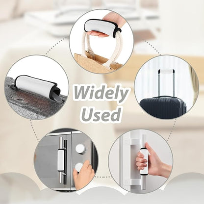 2 Pack Luggage Handle Wraps for Suitcase Bright Color Luggage Handle Covers Suitcase Tags identifiers Travel Accessories for Airplane/Flying (White)