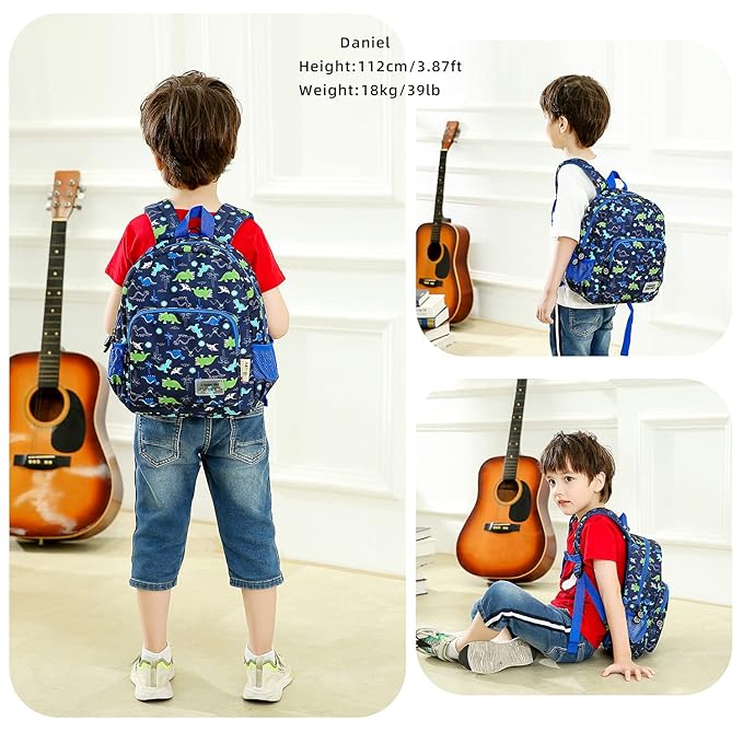willikiva 3D Dinosaur Backpack Toddler Backpacks for Boys and Girls Kids Backpack Waterproof Preschool Safety Harness Leash (Green Dinosaur)