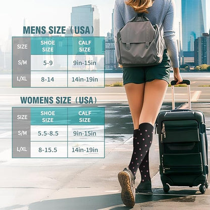 BLUEENJOY Copper Compression Socks for Women & Men (6 pairs) - Best Support for Nurses, Running, Hiking, Recovery