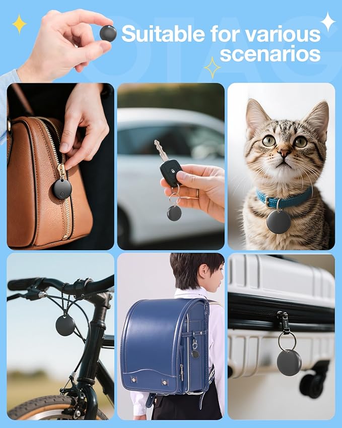 Air Tags for Android,Air Tags-4 Pack Android,2 Year Battery Life,Android Tracker Tags with 4 Case,Google Find Trackers for Google'S Find Hub App,IP65 Waterproof Luggage Tracker for Keys