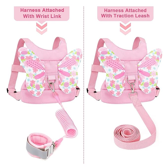 Toddler Harness Leashes, Retractable Wrist Link with Lightweight Backpack for Kids, Kids Anti Lost Harness Strap Double Protection Child Safety Strap for Outings Travel