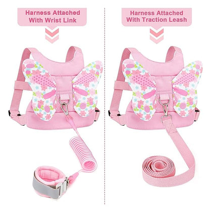 Toddler Harness Leashes, Retractable Wrist Link with Lightweight Backpack for Kids, Kids Anti Lost Harness Strap Double Protection Child Safety Strap for Outings Travel