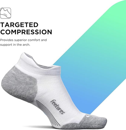 Feetures Elite Max Cushion No Show Tab Ankle Socks - Sport Sock with Targeted Compression