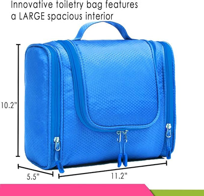 Bago Travel Toiletry Bag for Women and Men X-Large Waterproof Hanging Large Toiletry Bag for Bathroom and Travel Bag for Toiletries Organizer -Travel Makeup Bag (Blue)