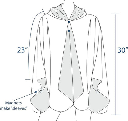 RainCaper Tiffany Peonies and Iris Womens Rain Cape Poncho with Hood Reversible