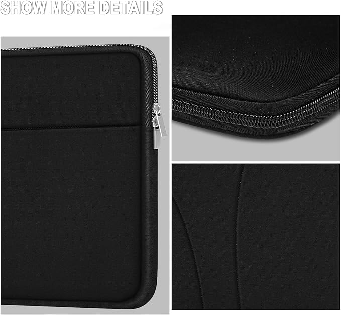 Laptop Sleeve Case 15.6 inch, Shockproof Protective Carrying Briefcase Computer Bag with Zippered Pocket, Slim Traveling Laptop Cover Compatible for HP, Dell, Asus, Lenovo, Notebook, Black