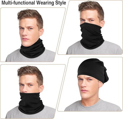 2 Pack Winter Neck Gaiter Warmer for Men&Women,Windproof Face Cover Fleece Face Mask Scarf for Cold Weather Sport