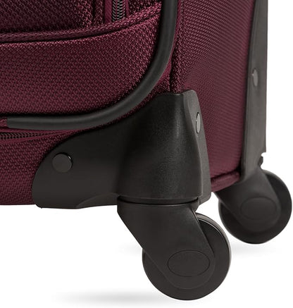 SwissGear Sion 3-Piece Set, Softside Expandable Luggage – 21 Inch Carry-On & 25 & 29 Inch Checked Suitcases with 360 Degree Wheels & Retractable Handles – Merlot
