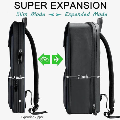 ZINZ Laptop Backpack 15 15.6 16 Inch, Expandable Computer Rucksack with Multi-Pockets Anti-Theft Travel Daypack for Men and Women,Dark Gray