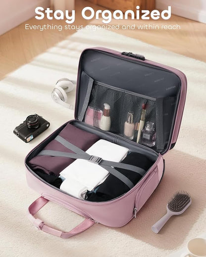 Rolling Laptop Bag Women, Rolling Briefcase for Women with Dual Lock, 17 Inch Computer Bag with Wheels, Roller Underseat Carry On Luggage Personal Item Suitcase for Work Travel Business
