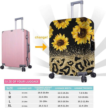 Travel Suitcase Protector Sunflower Elastic Protective Washable Luggage Cover With Concealed Zipper Suitable For 18-32 Inch(M (for 22--24 inch luggage))