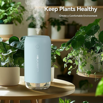 Portable Mini Humidifier, KQLKJ 350ml Small Cool Mist Humidifier, USB Personal Desktop Humidifiers for Bedroom Car Office Travel with Auto Shut-Off & 2 Mist Modes (Blue)