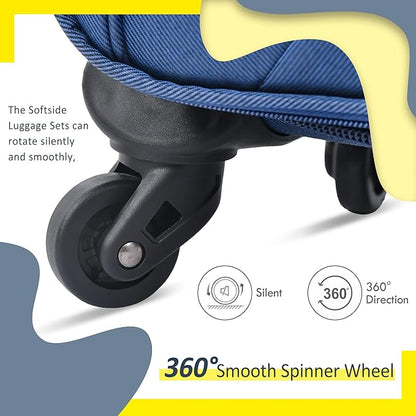 Luggage Sets 3 Piece Softside Expandable Lightweight Durable Softshell Suitcase Sets Spinner Wheels TSA Lock