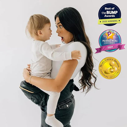 Tushbaby The Original Premium Quality Hip Seat Carrier – Safety-Certified Baby & Toddler Carrier with Secure Safety Buckles, Storage Pockets & Nursing Pillow