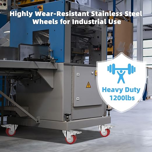W B D WEIBIDA 3 Inch Stainless Steel Caster Wheels with Brake,Rust-Proof Heavy Duty 304 Casters Set of 8,Anti-Corrosion Industrial Castor for Furniture,Labs,Hospitals,Restaurants