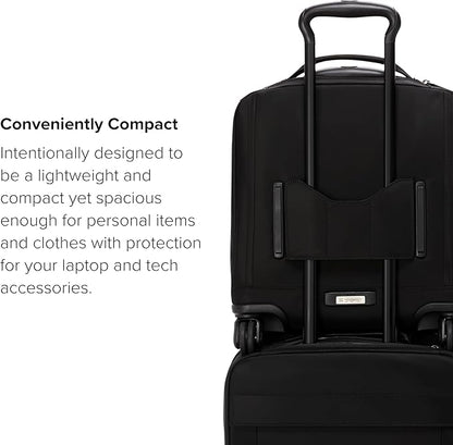 TUMI - Voyageur Leger 4 Wheeled Luggage - Women's Lightweight and Spacious, Sleek Silhouette, Durable Premium Suitcase - 16" Compact Carry-On, Black with Gunmetal Hardware