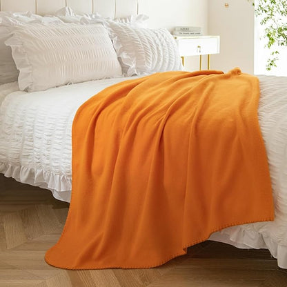 CAI TENG Fleece Throw Blanket Bulk 6 Pack Kids Blankets Throws Soft Lightweight Cozy Polar Fleece50 x 60 Solid Pet-Friendly Bed Sofa Couch Fleece Fabric Travel Wedding Gift Outdoor Orange