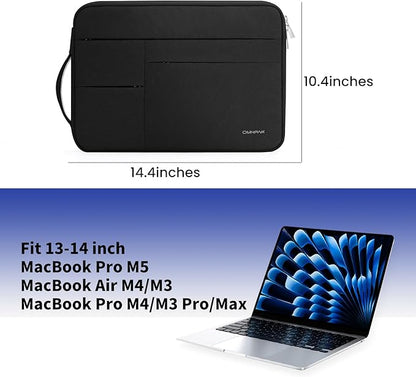 Omnpak for 13.6 inch MacBook Air Case Sleeve Compatible with MacBook 13 inch, 14-inch New MacBook Pro M5/M4/M3/M2/M1 Pro/Max, Water Repellent Laptop Case with Handle