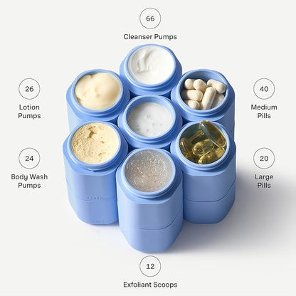 Cadence Extender - Add On to Any Flex Magnetic Containers with Lids,Extension to Travel Bottles for Toiletries - Carry On Travel Essentials For Women/Men - Adds Additional 1.43 fl oz - 3pk, Eucalyptus